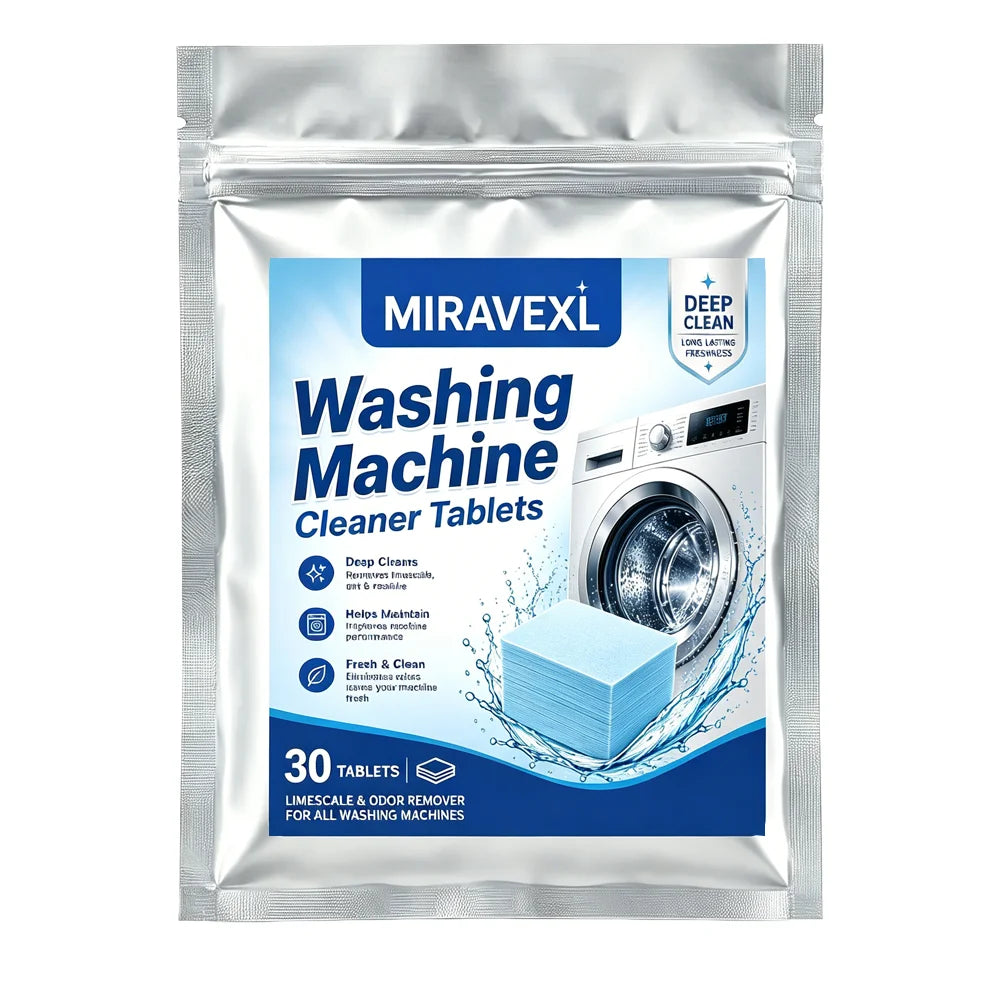 30Pcs Washing Machine Cleaner Tablets, Deep Clean Washer Tub Descaler Remove Limescale Mold Mildew Odor, Fit Front Load, etc. Oasis Select 1 bag (30 pieces)