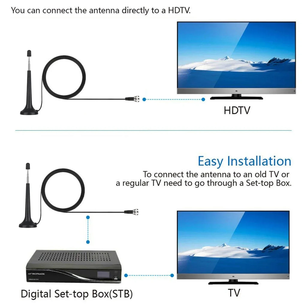 Indoor high-gain metal sucker rod radio antenna digital signal intensifier F connection adapter Oasis Select