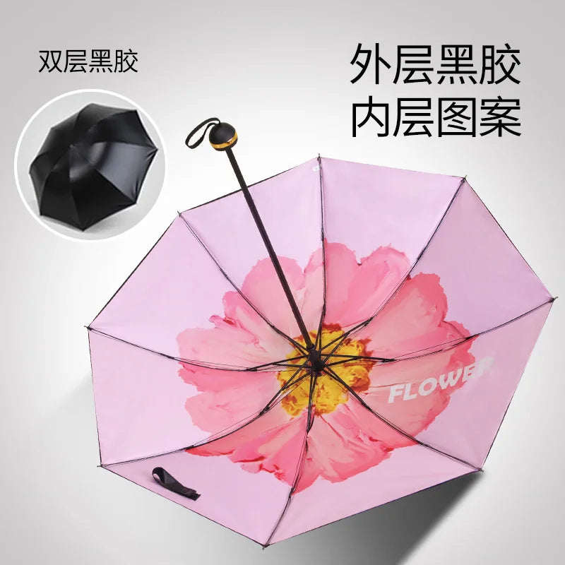 Sun Umbrella UV Protection Sunblock Double Sunshade Umbrella Both Rain and Shine Vinyl Umbrella Oasis Select 5