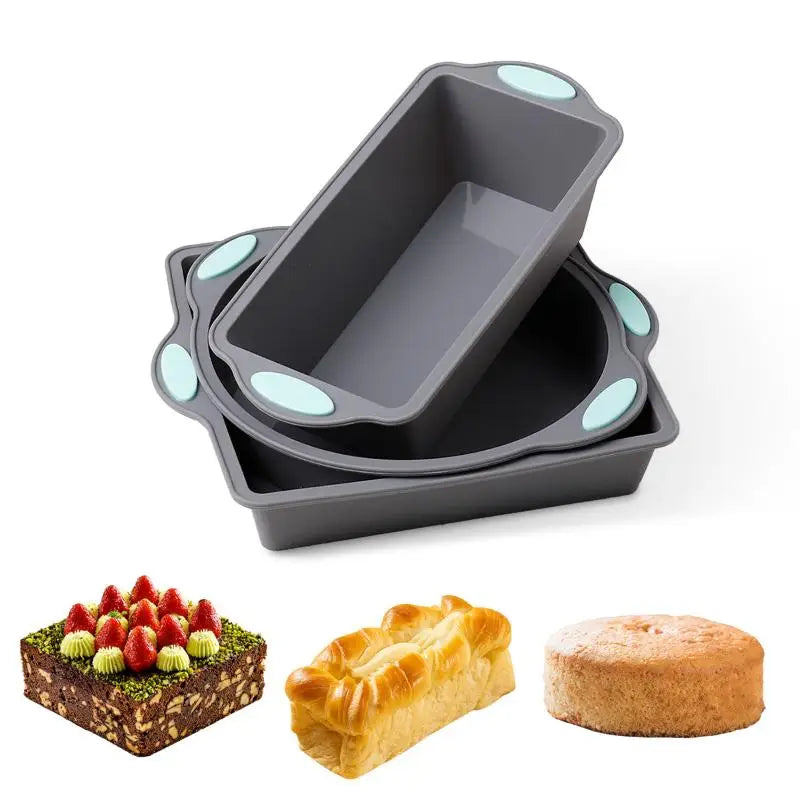 1PC Silicone Round Cake Tray Non-Stick Silicone Baking Tray Set Food Grade Cake Mold With Metal Reinforced Frame For Oven Baking Oasis Select