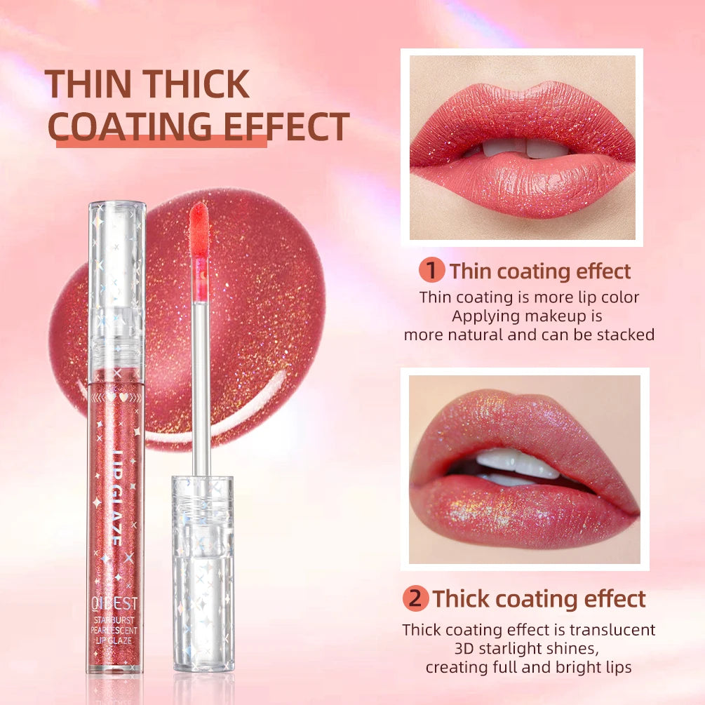 QiBest 9-Pc Glitter Lip Gloss Set – Pearlescent Liquid Lipstick