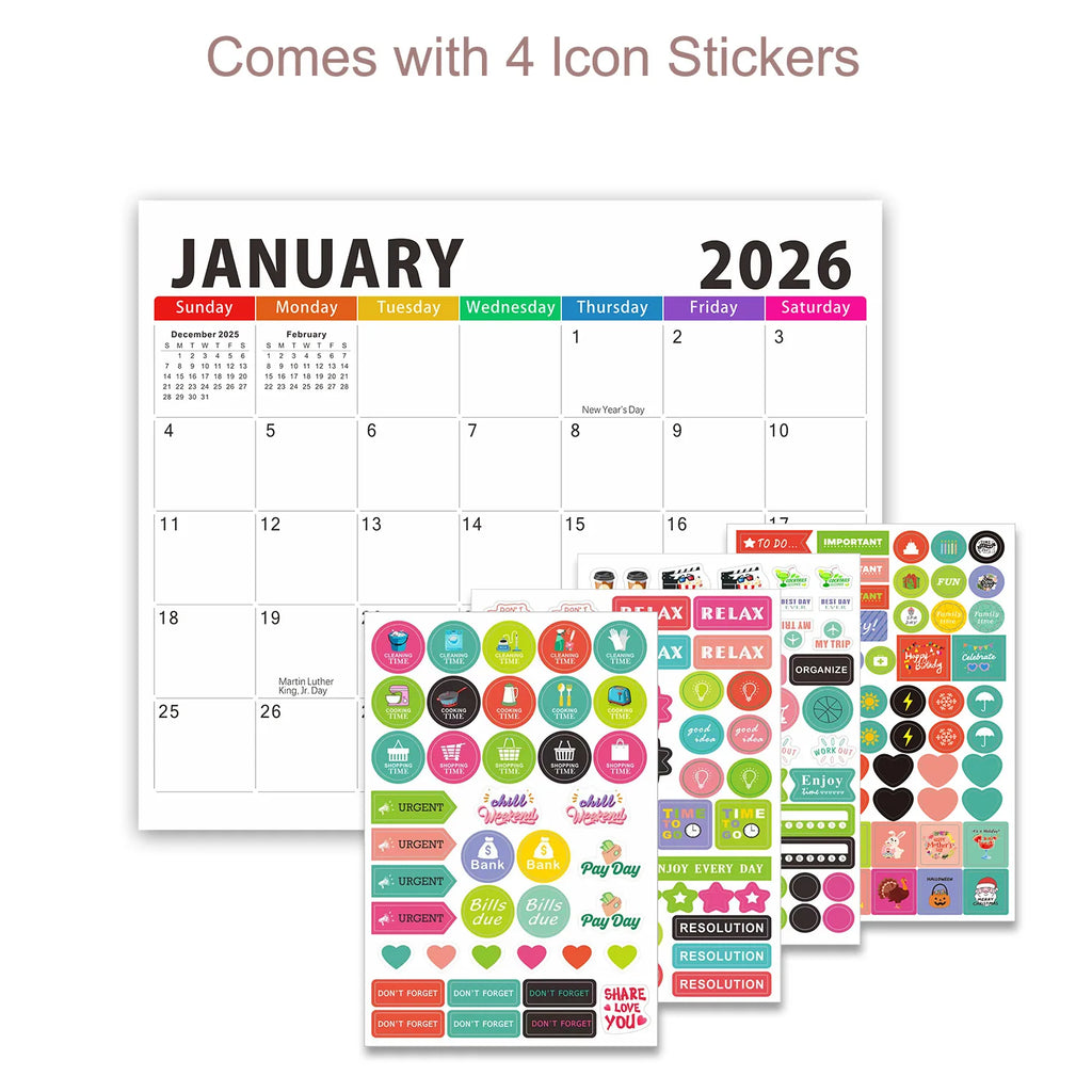 18-month magnetic calendar, January 2026 to June 2027 refrigerator calendar, tear-off 8" x 10" calendar Oasis Select Style A01