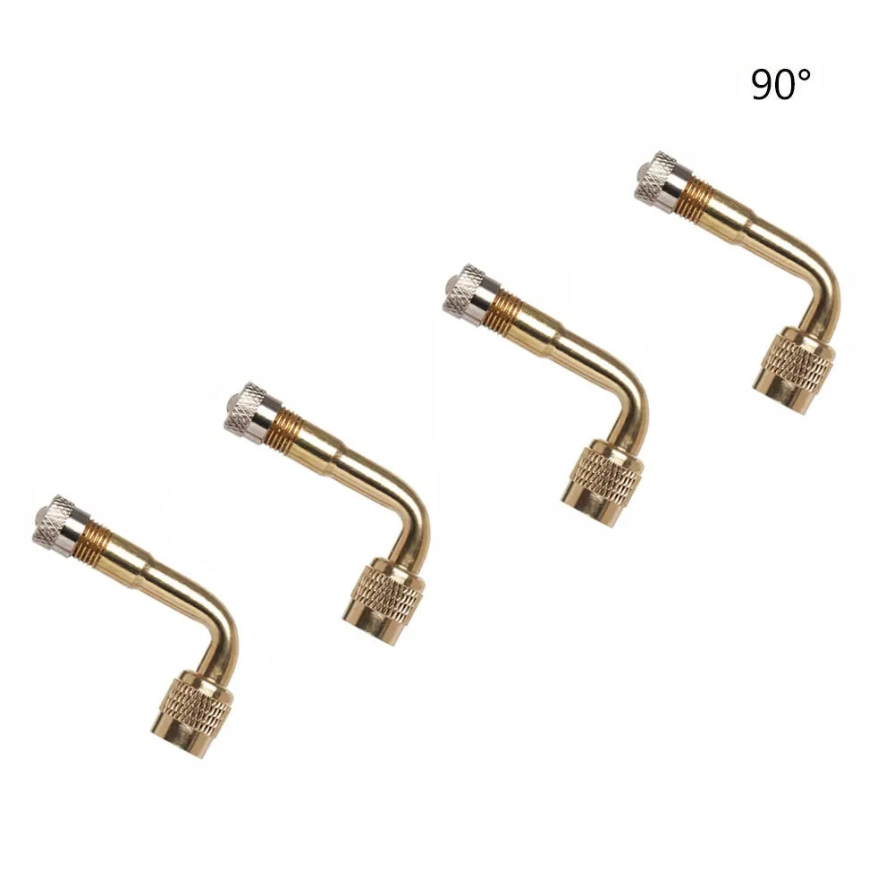 2 Pcs Motorcycle 45 90 135 Degree Angle Bent Valve Adaptor Tyre Tube Valve Extension Adapter for Truck Car Moto Bike Oasis Select Gold-90 4pcs