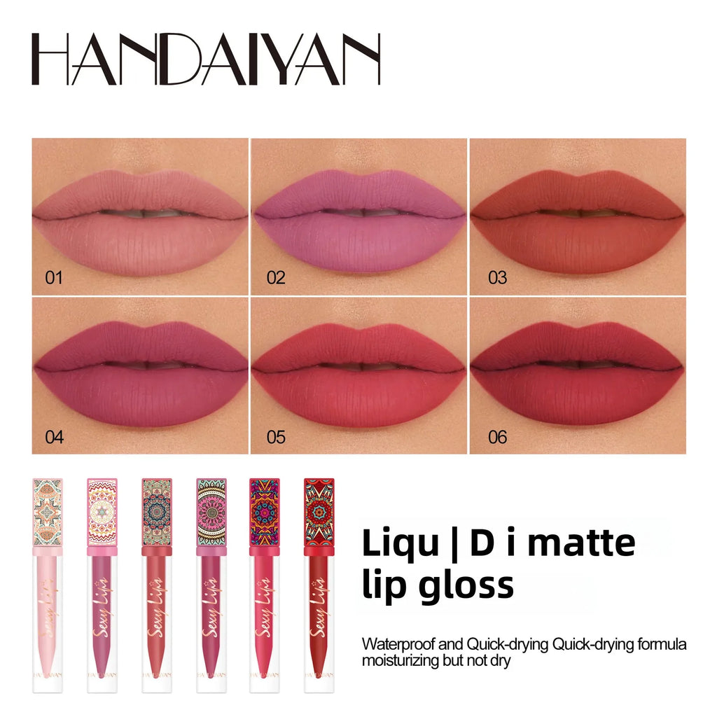 Handaiyan Bohemian Matte Liquid Lipstick – 6 Earth Tone Colors