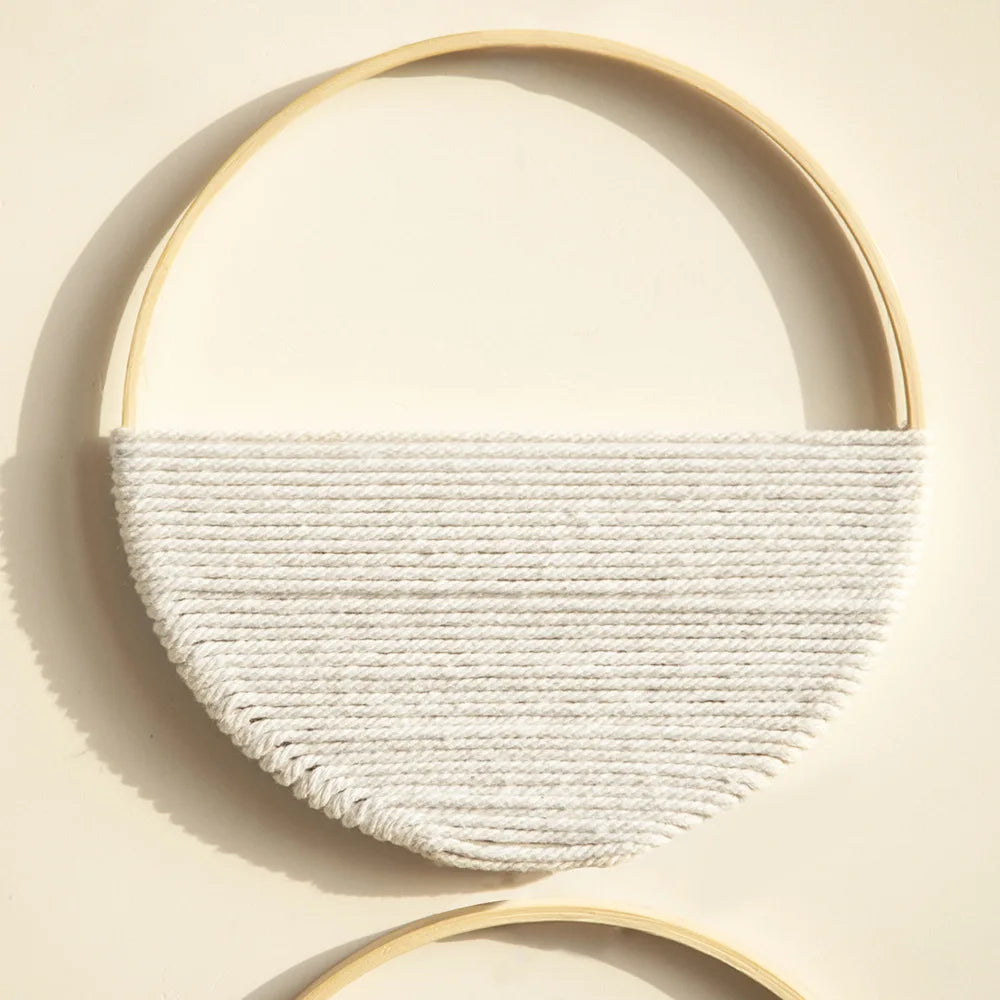 Ins Bohemian Style Double Circular Shelving Wall Decoration Pure Hand-woven Wall Hanging Room Decor Aesthetic Oasis Select
