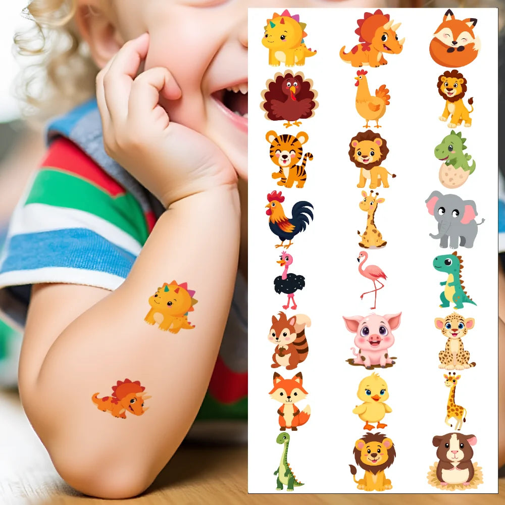 54-Pack Dinosaur Temporary Tattoos – Waterproof Kids Stickers