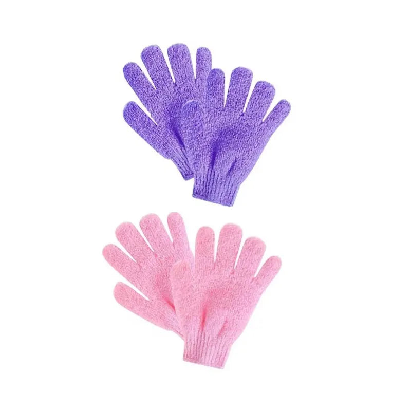 1/2/3pairs Five Fingers Bath Gloves Peeling Exfoliating Household Shower Towel Scrub Body Wash Elastic Wipe Body Cleaning Tools Oasis Select 2pairs mix 4