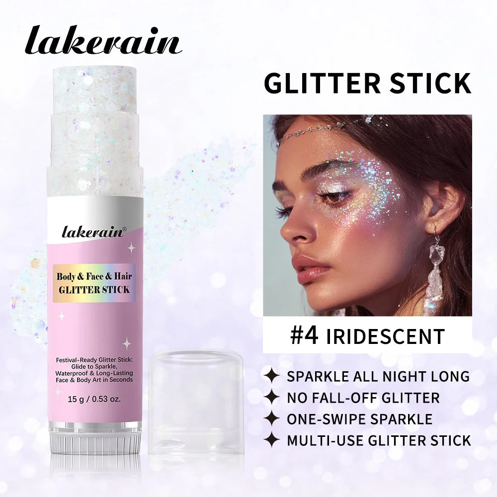 Body Glitter Sequin Stick Gel Texture Long-Lasting Dazzling Smudge-Proof Rich Sparkling Glitter Body Art for Party Stage Makeup Oasis Select
