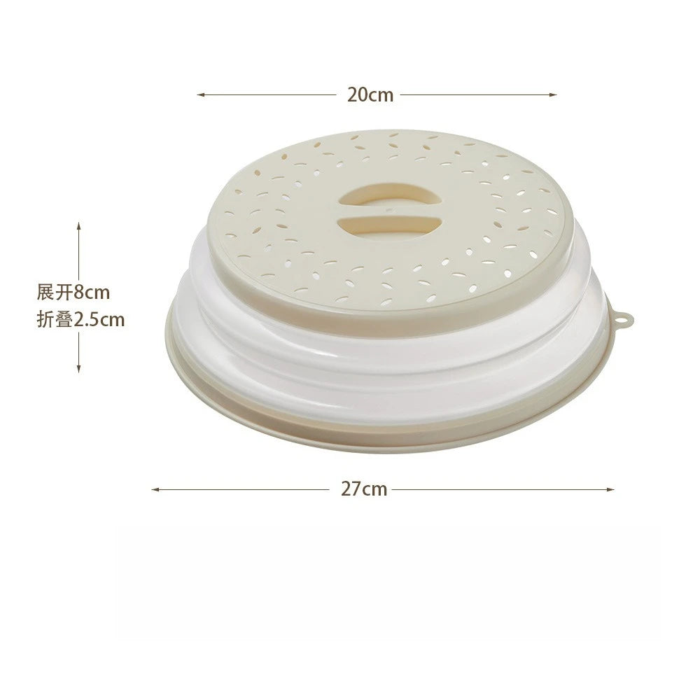 Foldable Microwave Splatter Cover Silicone Fresh-keeping Heating Cover Oil-proof Splash-proof Cover with Hook Color Cooking Lids Oasis Select