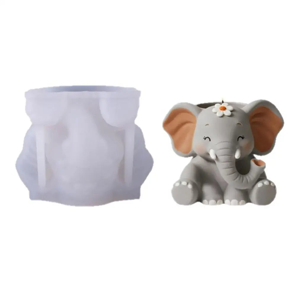 Squirrel Flower Pot Silicone Mold DIY Squirrel Candle Holder Mold Plaster Candle Jar Molds Concrete Vase Resin Pen Holder Mould Oasis Select A