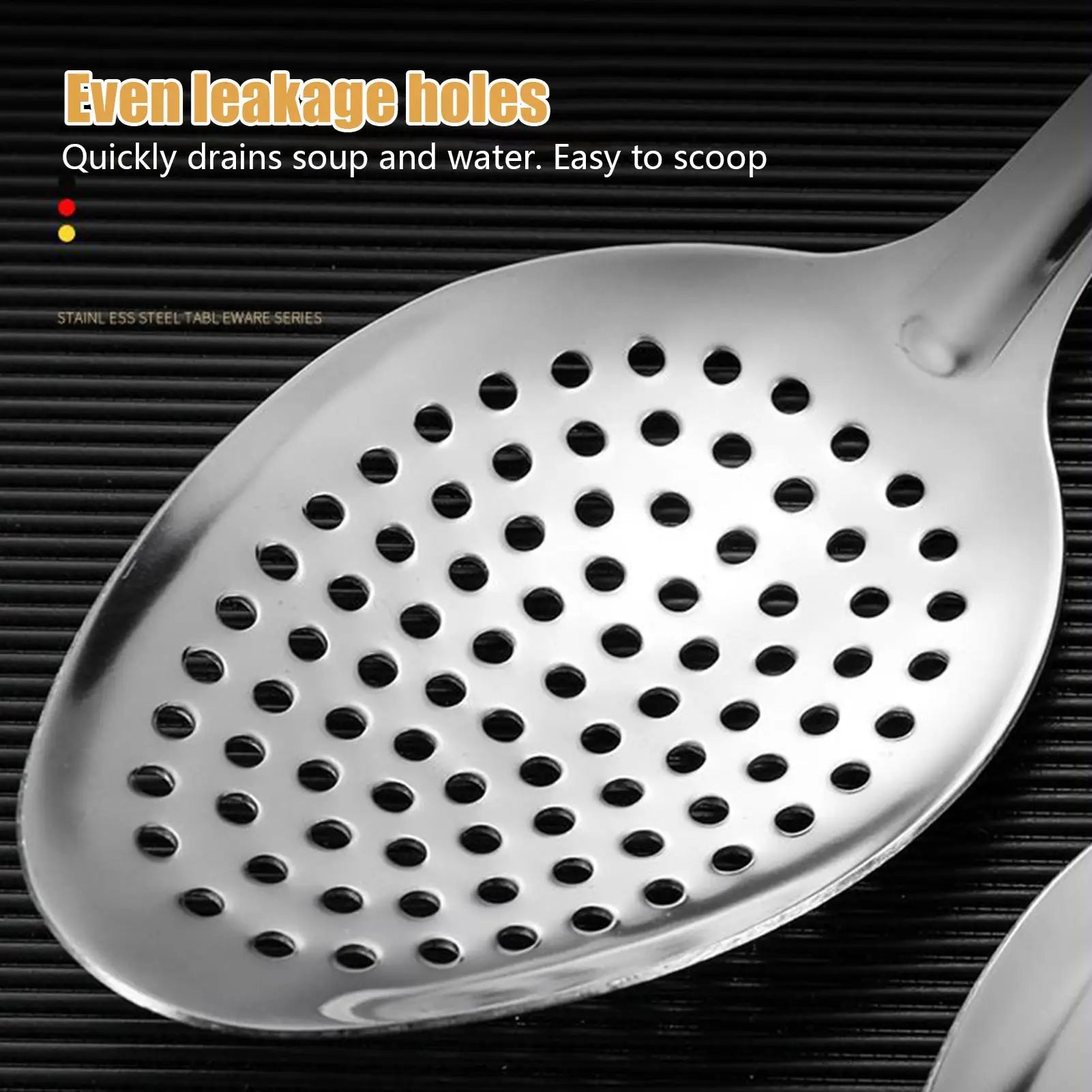 Stainless Steel Strainer Spoon 1PC Slotted Spoons Kitchen Colander Spoon Spoon Filter Strainer Food Scoop Skimmer Colander Oasis Select