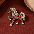 Fashion Rhinestone Horse Brooch for Women Men Zodiac Animal Brooches Lapel Pins Party New Year Jewelry Clothes Accessories Oasis Select Style 8