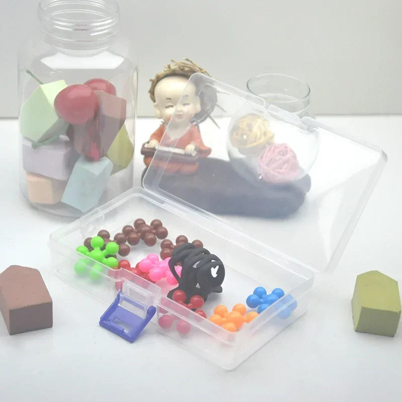 5 transparent plastic storage boxes can accommodate small items, small toys, decorations, small cards, sorted storage, not messy Oasis Select