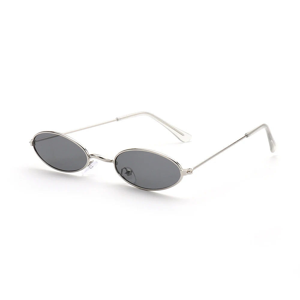 Retro Men and Women Accessories Eyeglasses Sun Glasses Vintage Shades Oval Sunglasses Oasis Select Silver - Gray