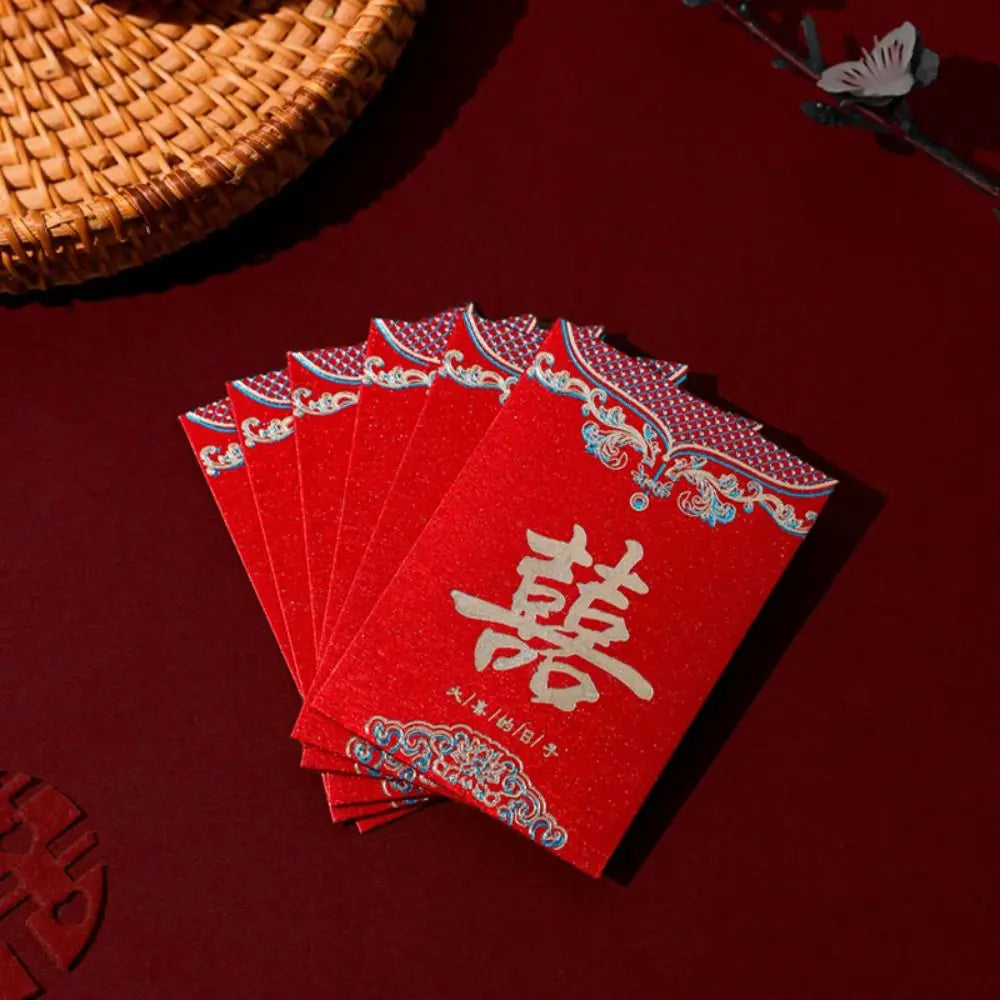 20pcs New Trendy Multiple Patterns Money Pocket Lucky Money Good Luck Blessing Bag Best Wishes Red Envelope Chinese Wedding Oasis Select 08