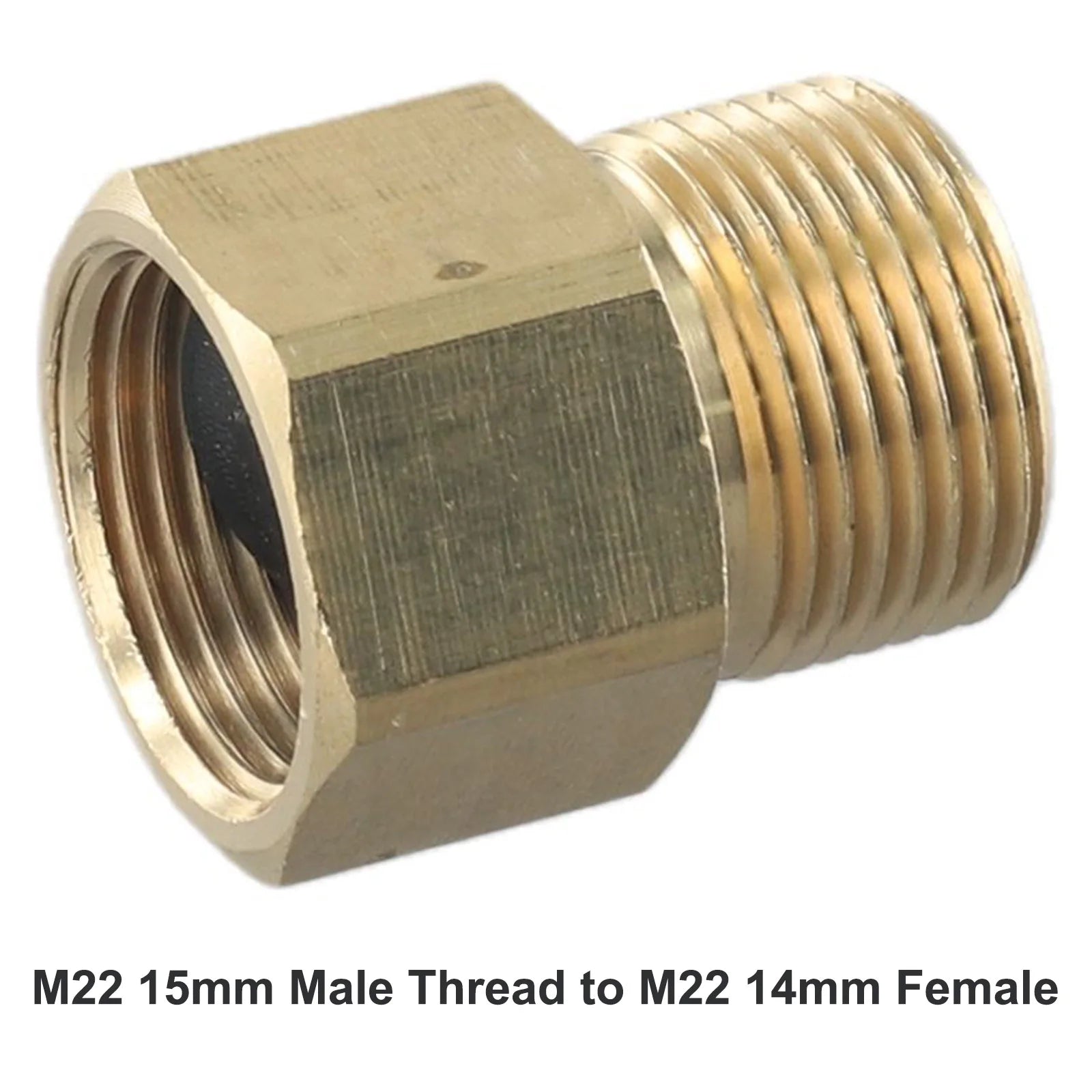 Metric Adapter M22 15mm Male Thread To M22 14mm Female Pressure Washer Gun Hose Connector Brass Fitting Garden Parts Oasis Select