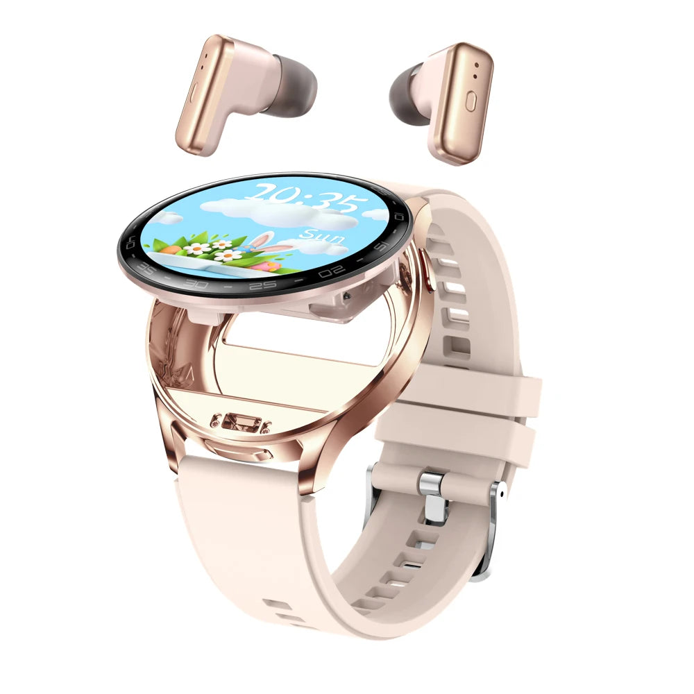 1.39" Women Smartwatch Men 2 In 1 TWS Headset Smart Watch Sport Fitness Heart Rate Health Watches Noise Reduction Earphone Music Oasis Select RGGDS