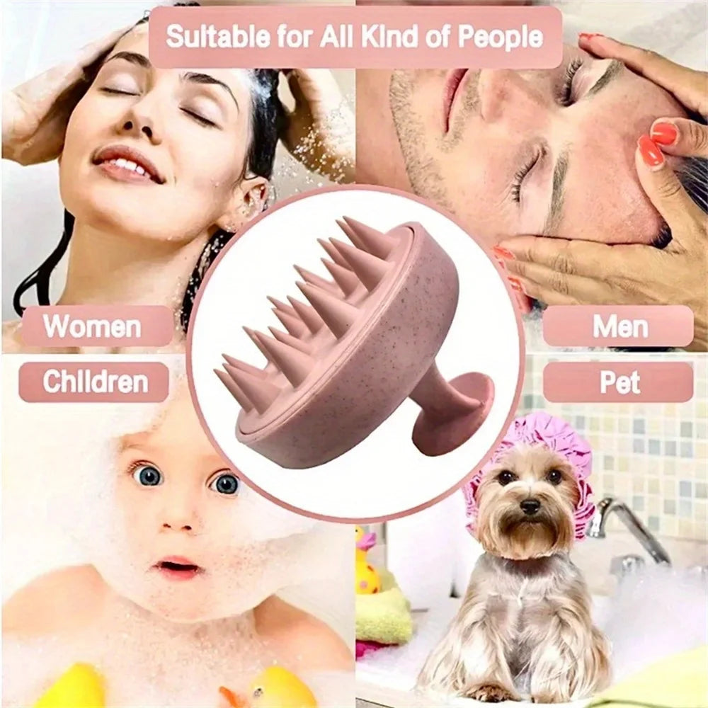 1pc Silicone Shampoo Brush Body Massage Brush Bath Shower Brush Salon Hairdressing Tool Scalp Massage Comb Hair Washing Comb Oasis Select
