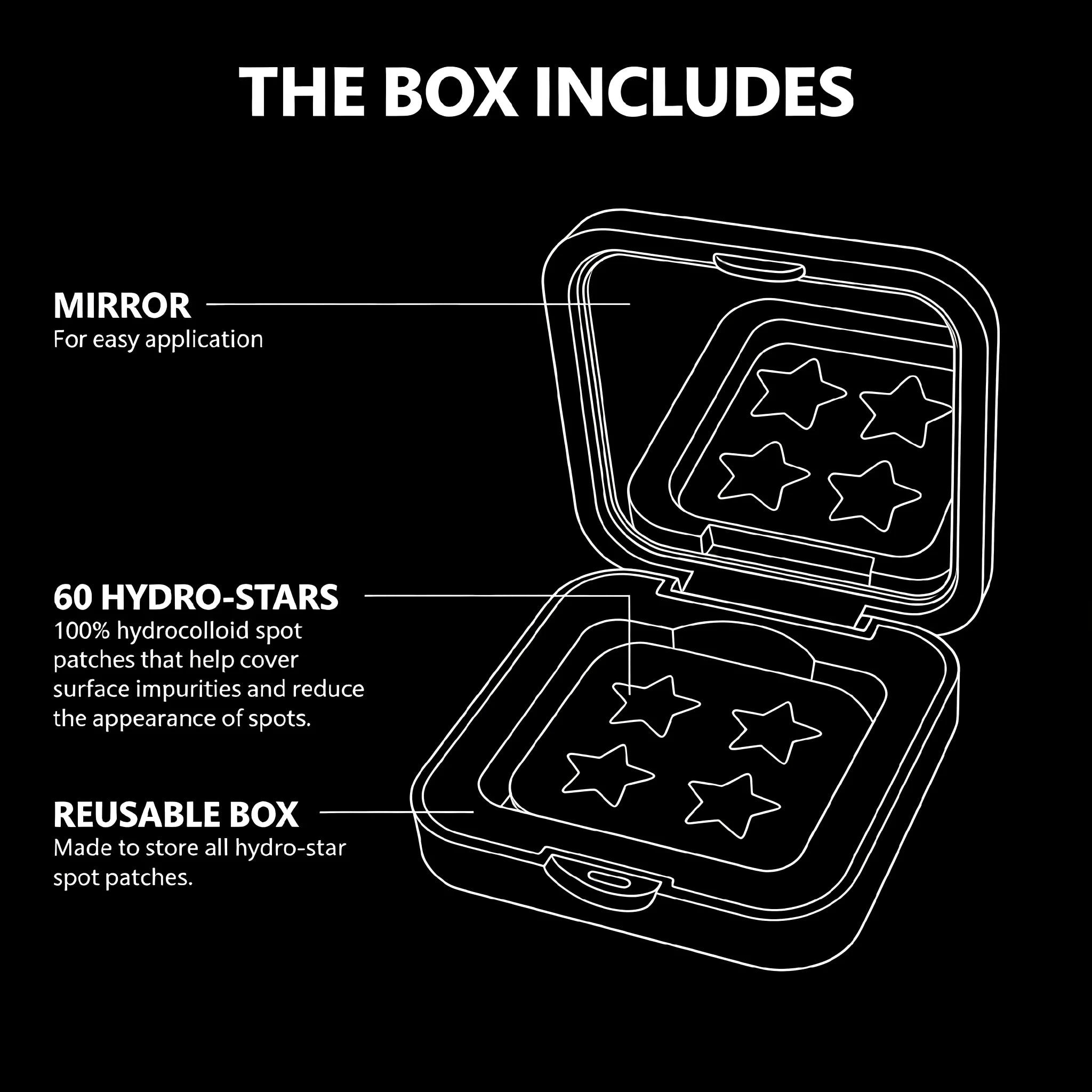 60 capsules/box of black star water-based gel acne mask, gentle on the skin, perfect for party decoration, mirror style Oasis Select