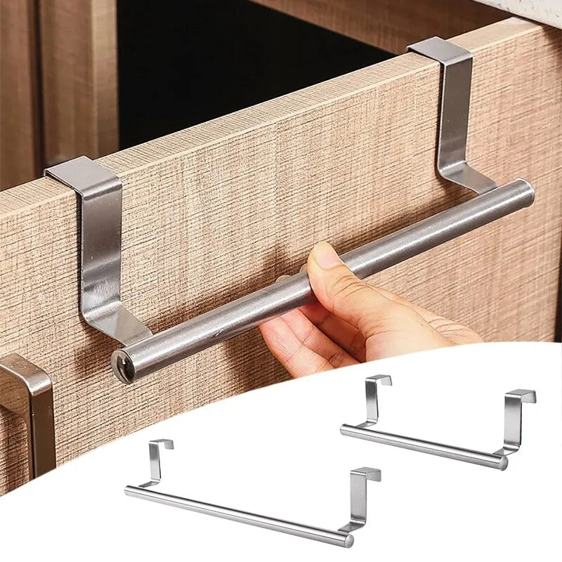 1/2 PCS Stainless Steel Towel Bar Cabinet Door Towel Hanging Bar Stainless Steel Bathroom Kitchen Cabinet Door Towel Wipe Rack Oasis Select
