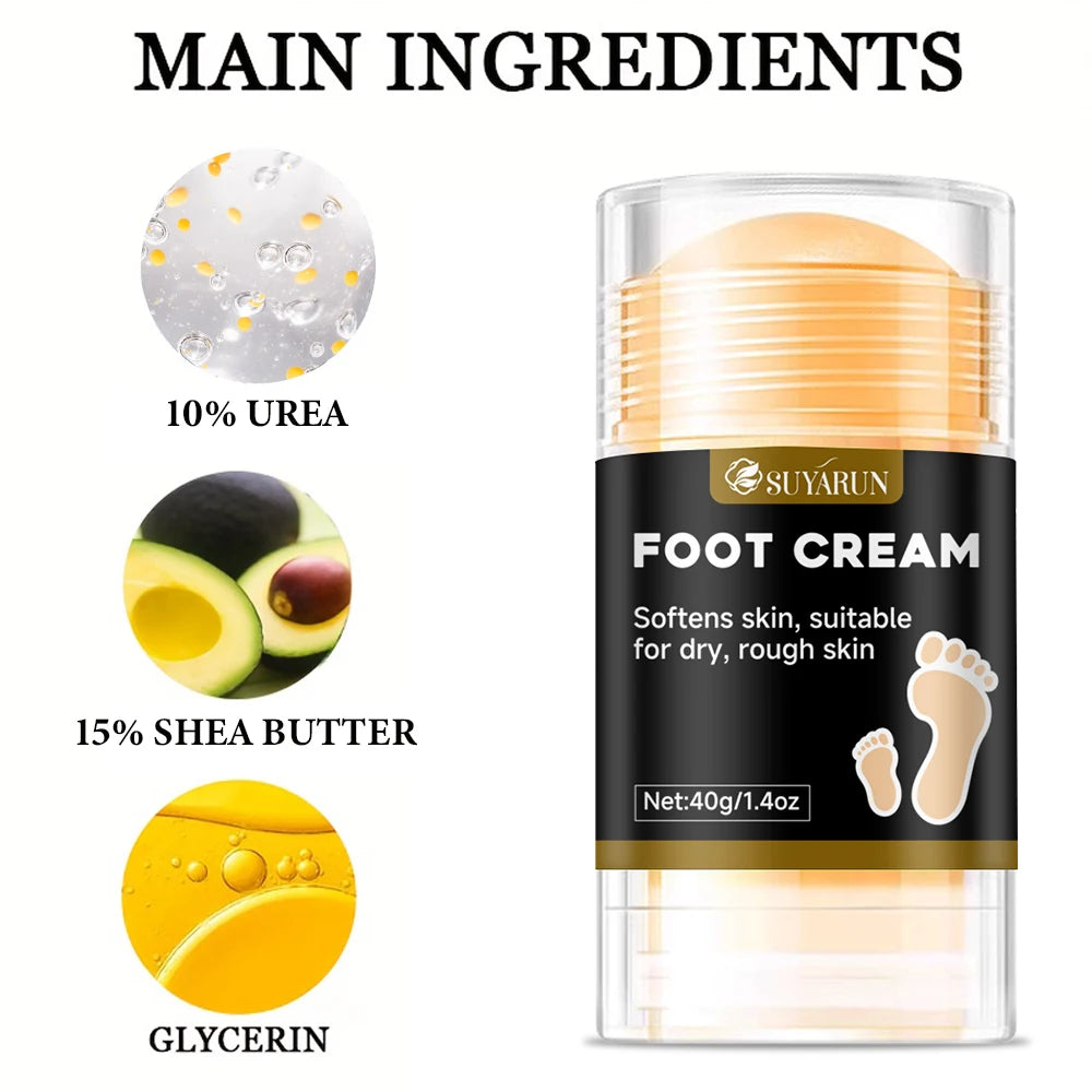 SUYARUN Professional Foot Care Stick - Cracked Heel Repair, Moisturizing Foot Cream w/Shea Butter & Tea Tree Oil (Unisex). Oasis Select
