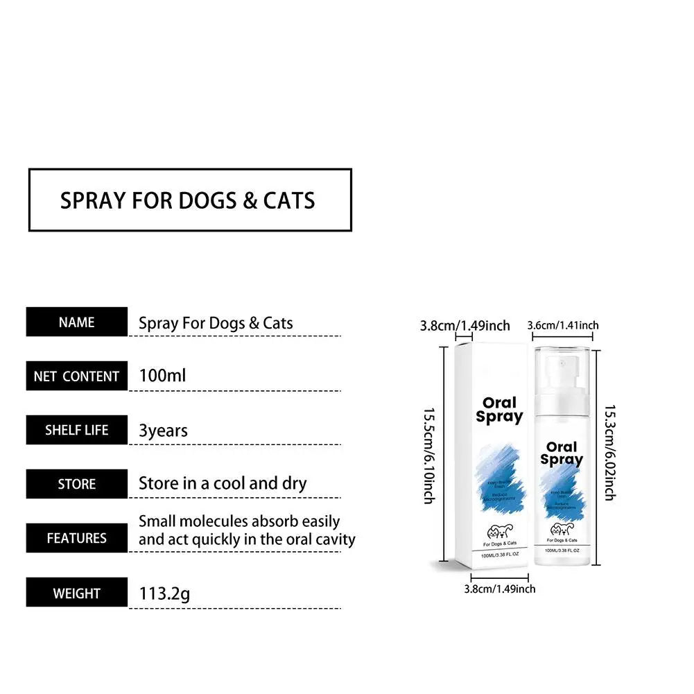 Professional Pet Breath Spray 1/2/3 BOX for Bad Breath Dog Cat Oral Hygiene Cleaner Fresh Scent Gum Protection Plaque Oasis Select