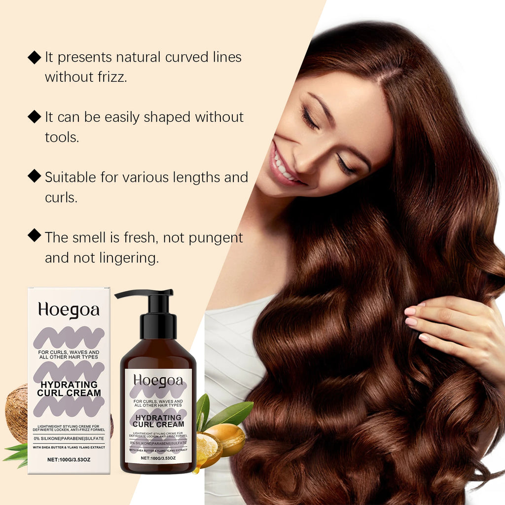 Curly Hair Cream Hair Curly Boost Lasting Styling Reduce Dry Damaged Frizz Smooth Hydrating Hair Volumizing Cream Conditioner Oasis Select