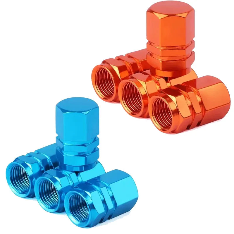 4/8Pcs Aluminum Alloy Car Tire Valve Caps Hex Tyre Valve Stem Cover Air Dust Caps Tire Valve Truck Bike Wheel Rim Valve Stem Cap Oasis Select Mix 8pcs 8