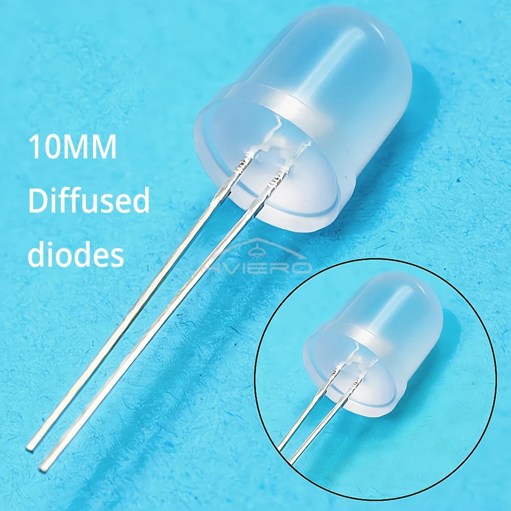 10mm Diffused LED Beads 50/250pcs | Ultra Bright DIY Diodes