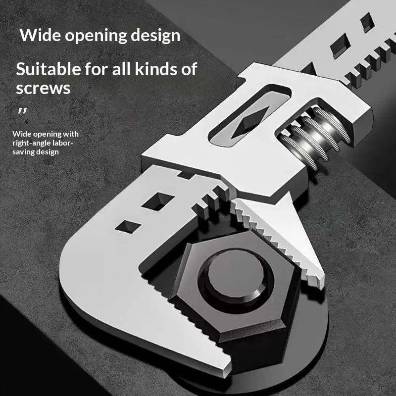 1pc F-type Right Angle Wrench Adjustable Spanner Pipe Wrenches Wide Jaw Opening Wrench F Type Wrench Movable Oasis Select