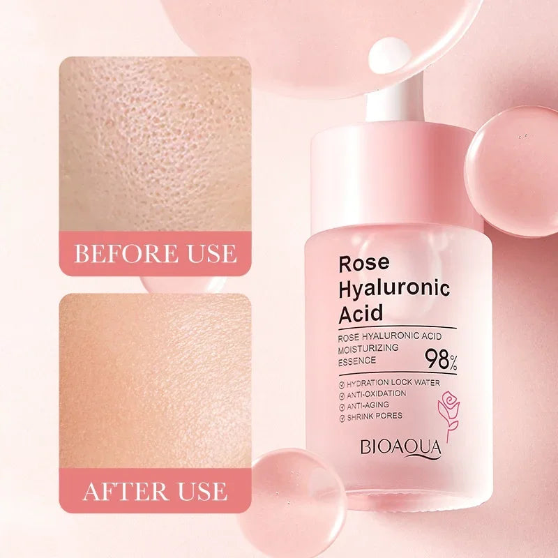 BIOAQUA Rose Hyaluronic Acid Facial Essence Moisturizing Whitening and Improving Dry Skin 30ml Oasis Select