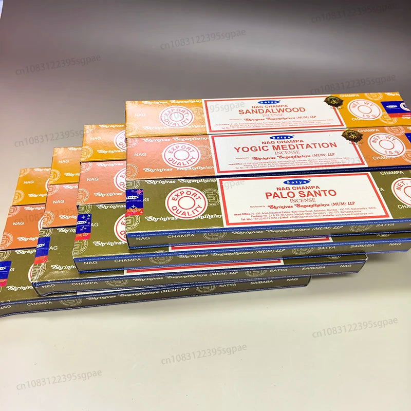 12Boxes Satya Incense Sticks 15g/Box,Home Fragrance Handmade Multiple Mixed Flavors 4Box Super Hit&4Box NATURAL&4Boxes NAGCHAMPA Oasis Select Mixed 4S4Y4P 12 small boxex