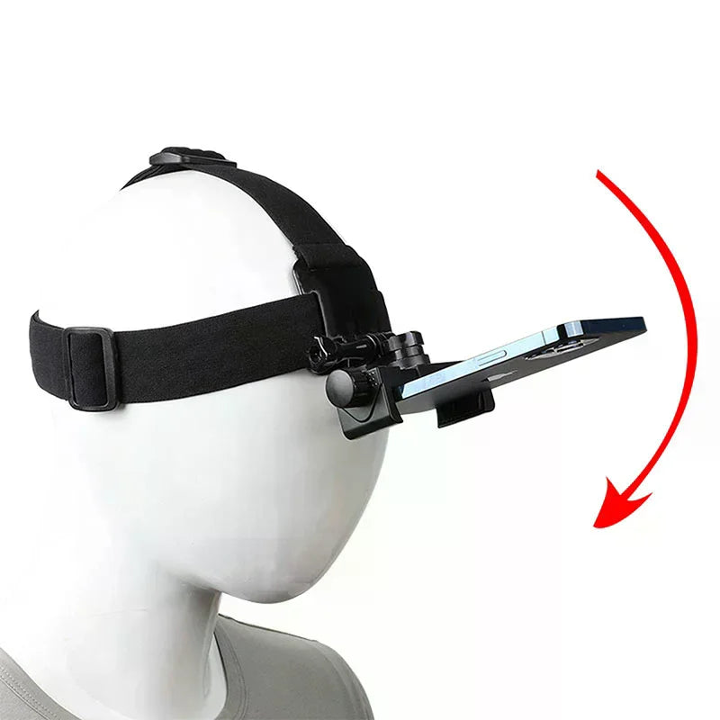 Head-Mounted Headband Bracket Adjustable Live Broadcast Mobile Phone Holder First-person Perspective Fixed Bracket Gift Oasis Select