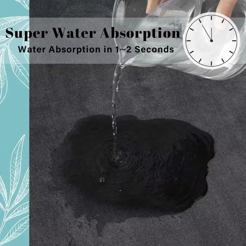 Super Absorbent Floor Mat Coral Velvet Non-Slip Bath Mat Quick Dry Bathroom Rug for Shower Room & Doorway Oasis Select