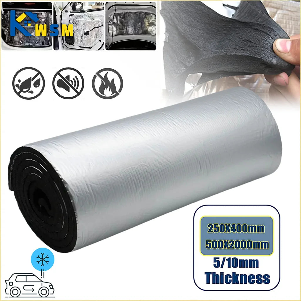 Car Sound Deadening Mat 5mm 10mm Heat Noise Insulation Pad 2000x500mm 250x400mm Hood Roof Door Wall Acoustic Foam Accessory Oasis Select