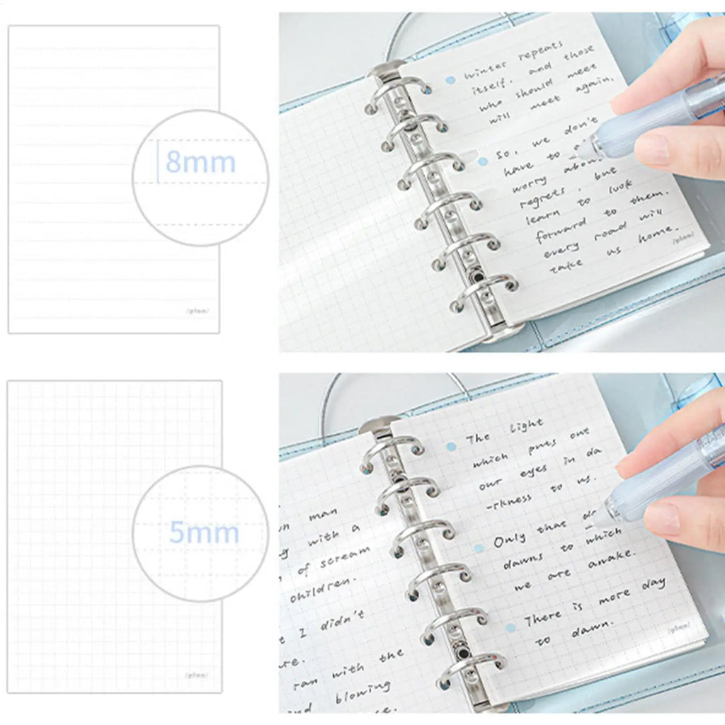 Refillable Notebook Binder Aesthetic Portable Detachable Pages Aesthetic Small Notebook Planner for Kids Adults School Classroom Oasis Select