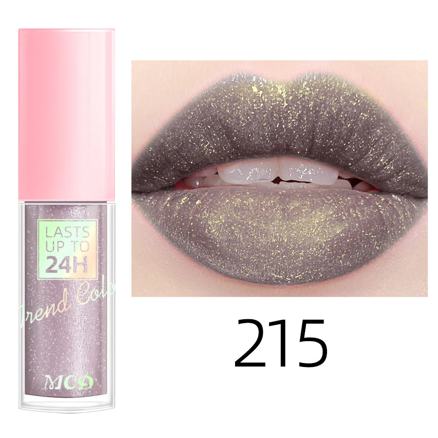 MCD Glitter Lip Gloss – 18 Shades, Waterproof & Long-Lasting