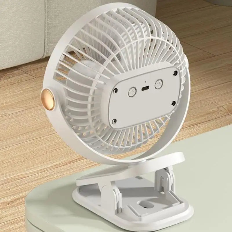 Portable Mini 360° Rotatable USB Charging Clip On Desk Fan with Night Light, Clip Hanging Cooling Fan for Indoor & Outdoor Use Oasis Select