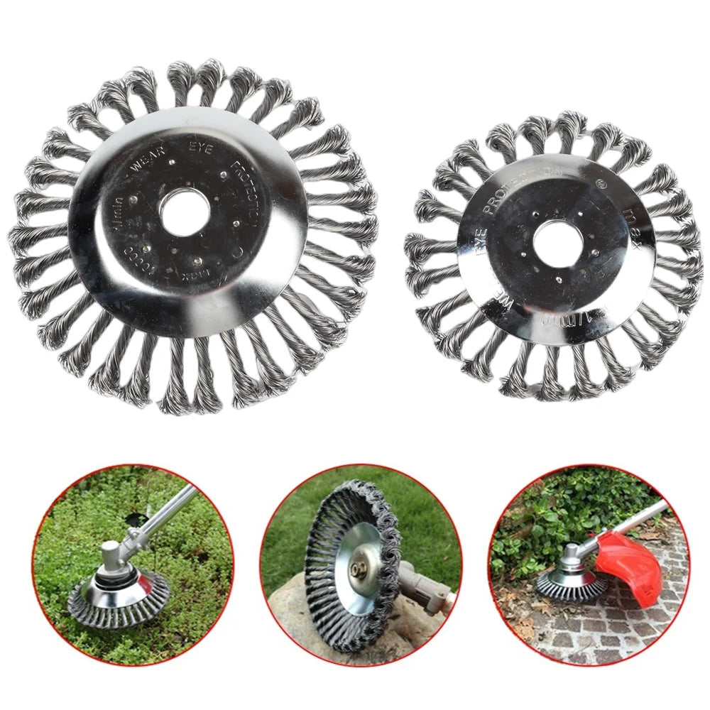 6/8 Inch Steel Wire Weed Brush Cutter Head – Universal Trimmer Grass Trimmer Head Oasis Select