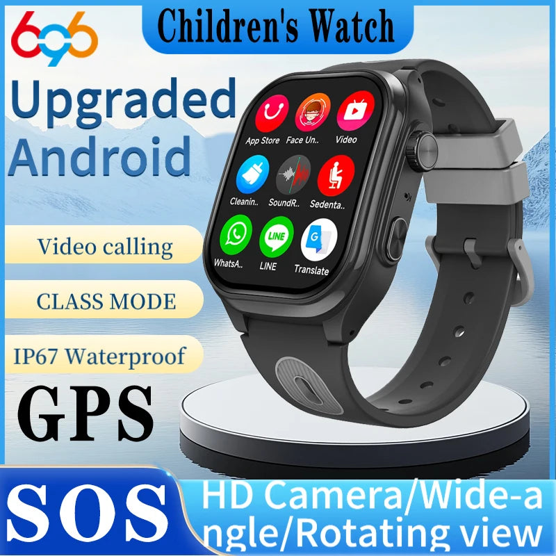 4G Kids Smart Watch Video Call GPS Wifi Location SOS Call Back Monitor Smart Watch Children HD Camera 2+16G APP Download Gifts Oasis Select