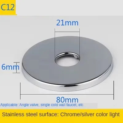 2PCS Stainless Steel Faucet Decorative Cover 1/2" & 3/4" Pipe