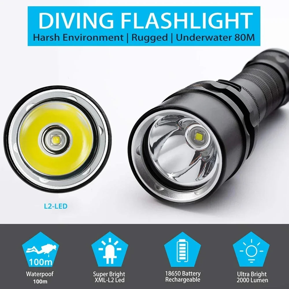 ESMARTER IP68 Diving Flashlight 1600LM | 100m Waterproof LED