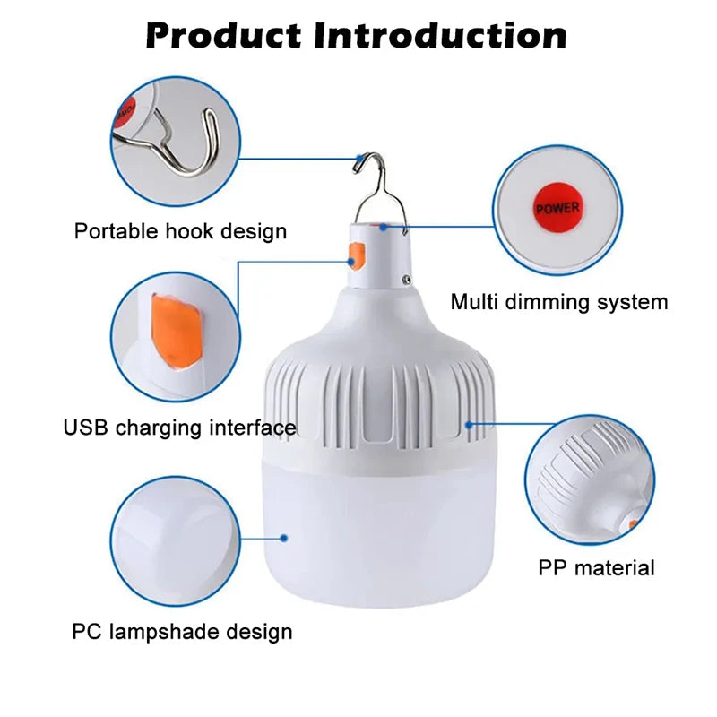 KDULIT Portable LED Camping Lantern USB Rechargeable 5 Modes