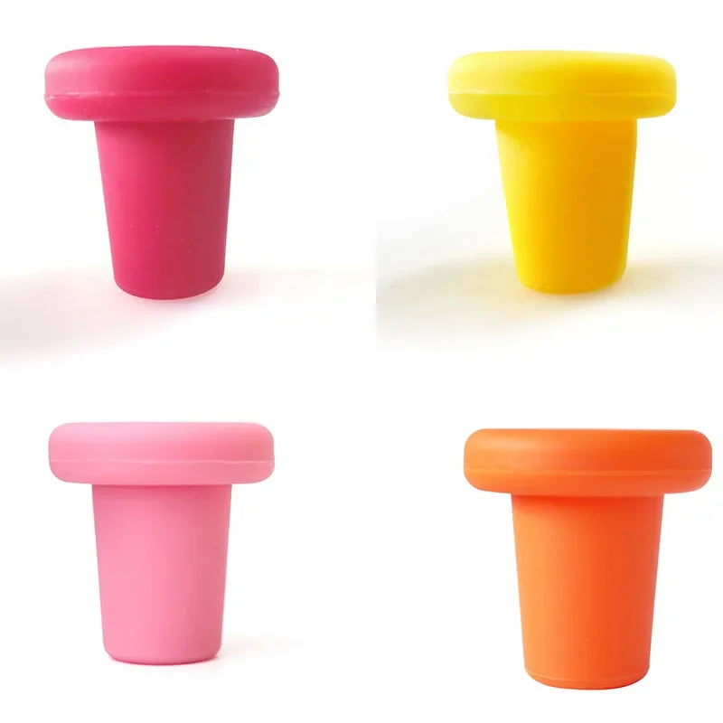 1/2/3/4pcs Silicone Bottle Stoppers Creative Wine Stoppers Bottle Caps Bar Preservation Tools Safe Healthy Home Bar Accessories Oasis Select 4pcs mix 2