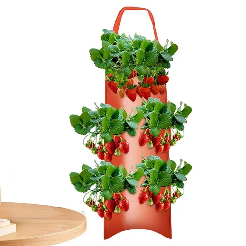 Tomato Planter Bag 8-Hole Hangable Fabric Pouch For Plant Aeration & Growth Gardening Bags For Tomatoes Roses Carrots Potatoes Oasis Select
