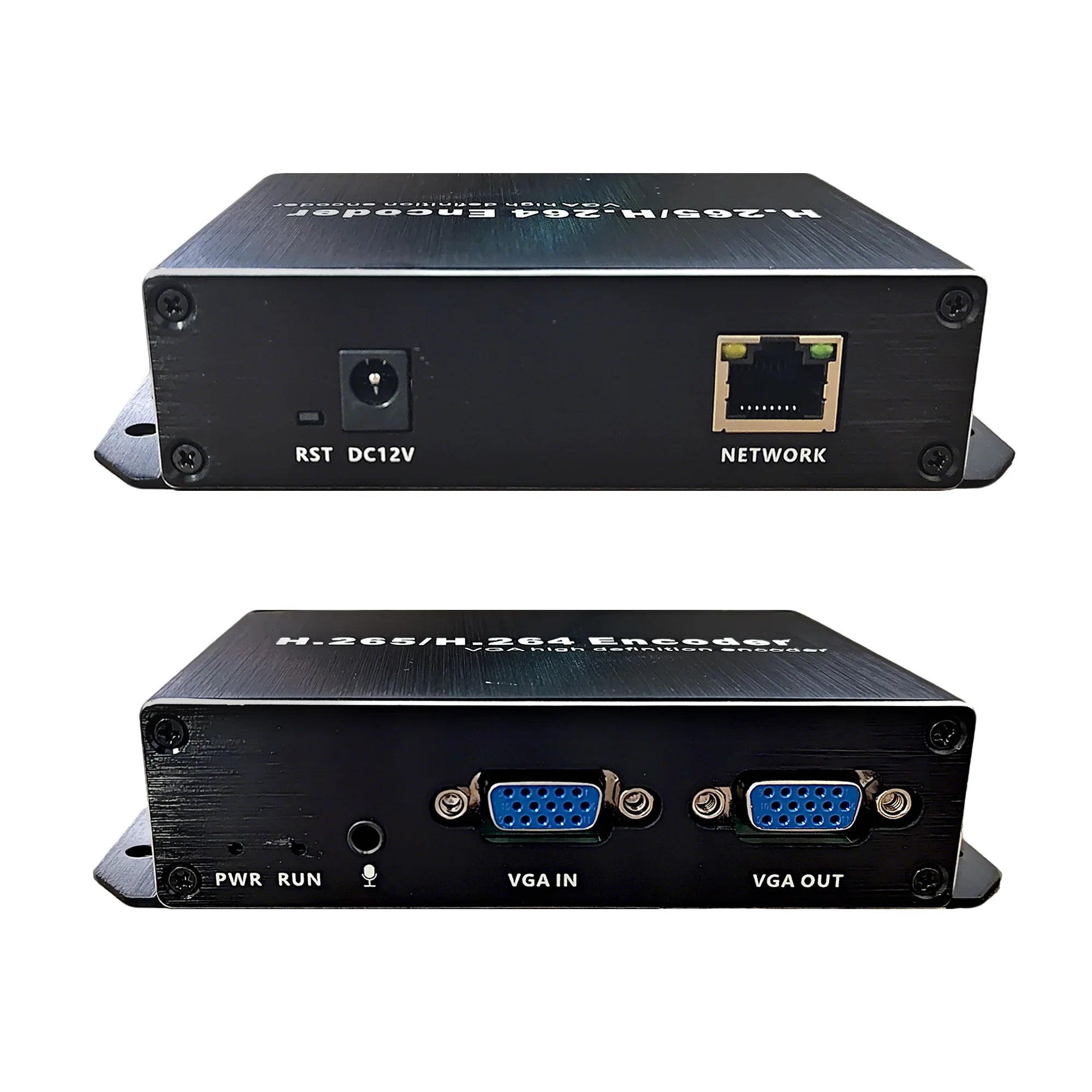 H.265/H.264 real-time video encoder, VGA to IP encoder, multi-platform live streaming, loop-out type Oasis Select black