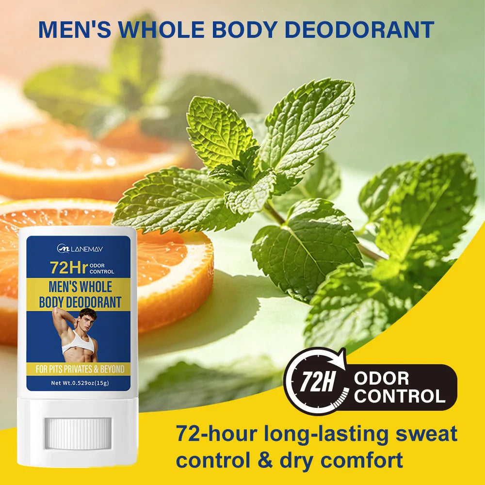 Lanemay Men's Whole Body Deodorant Stick | 72-Hour Freshness