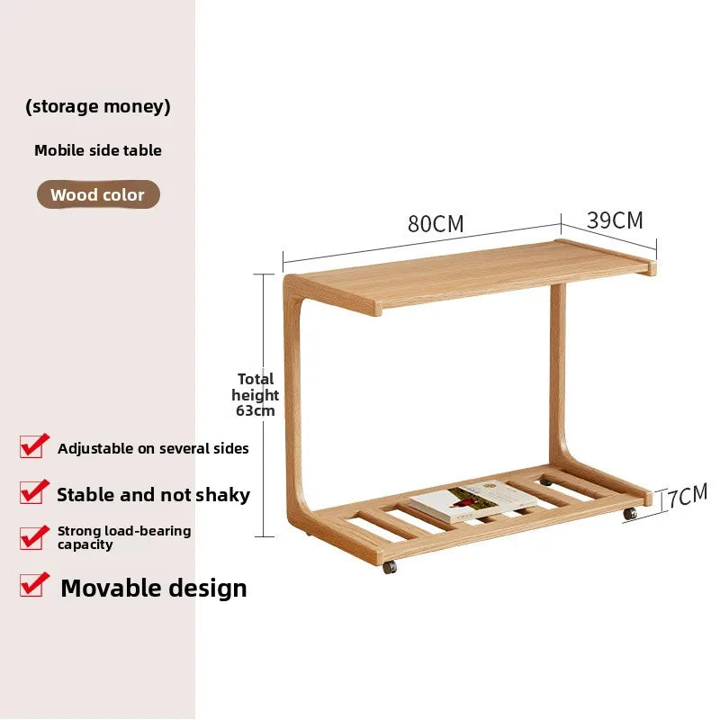 Multi-functional Coffee table removable sofa side small coffee table household living room side table Oasis Select Log color 80B