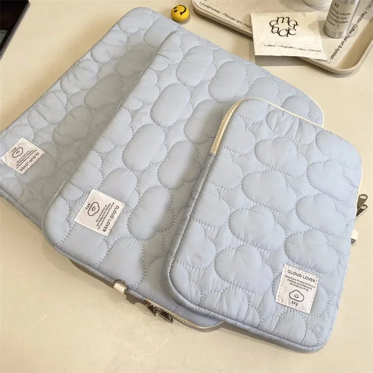 New Cloud Laptop Sleeve Ipad Bag Cotton Large Capacity Storage Embroidery 11/13/14 /15 15.6 16 Inch Notebook Pouch Oasis Select Blue 9.7-11 Inch