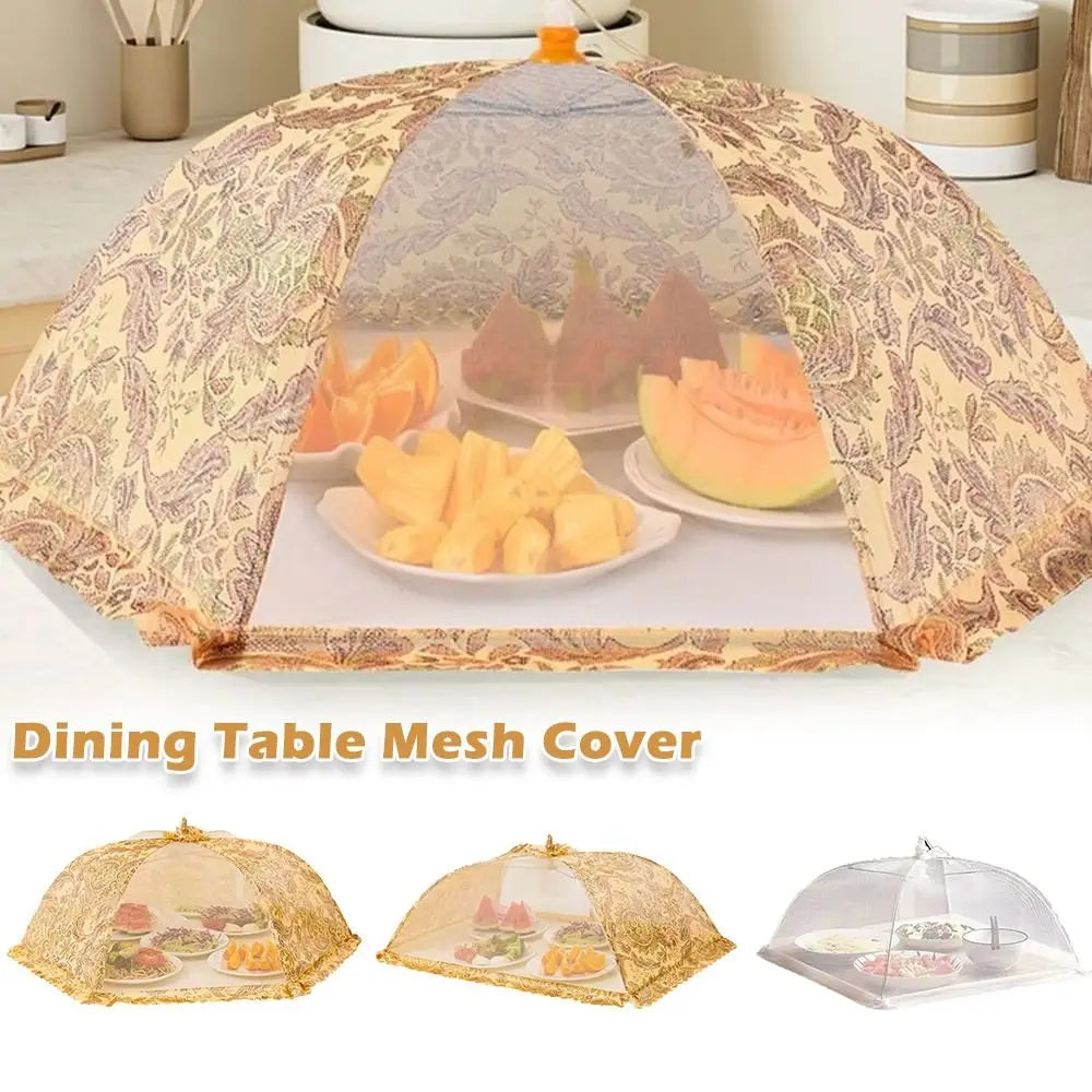 New Foldable Food Covers Breathable Anti Fly Mosquito Vegetable Cover Umbrella Dustproof Dining Table Mesh Cover Oasis Select